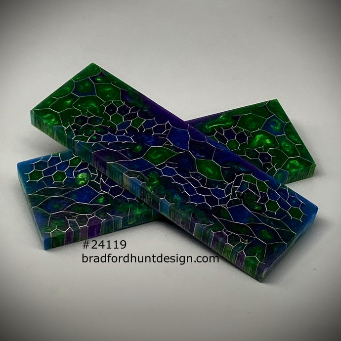 Aluminum Honeycomb and Urethane Resin Custom Knife Scales #24122