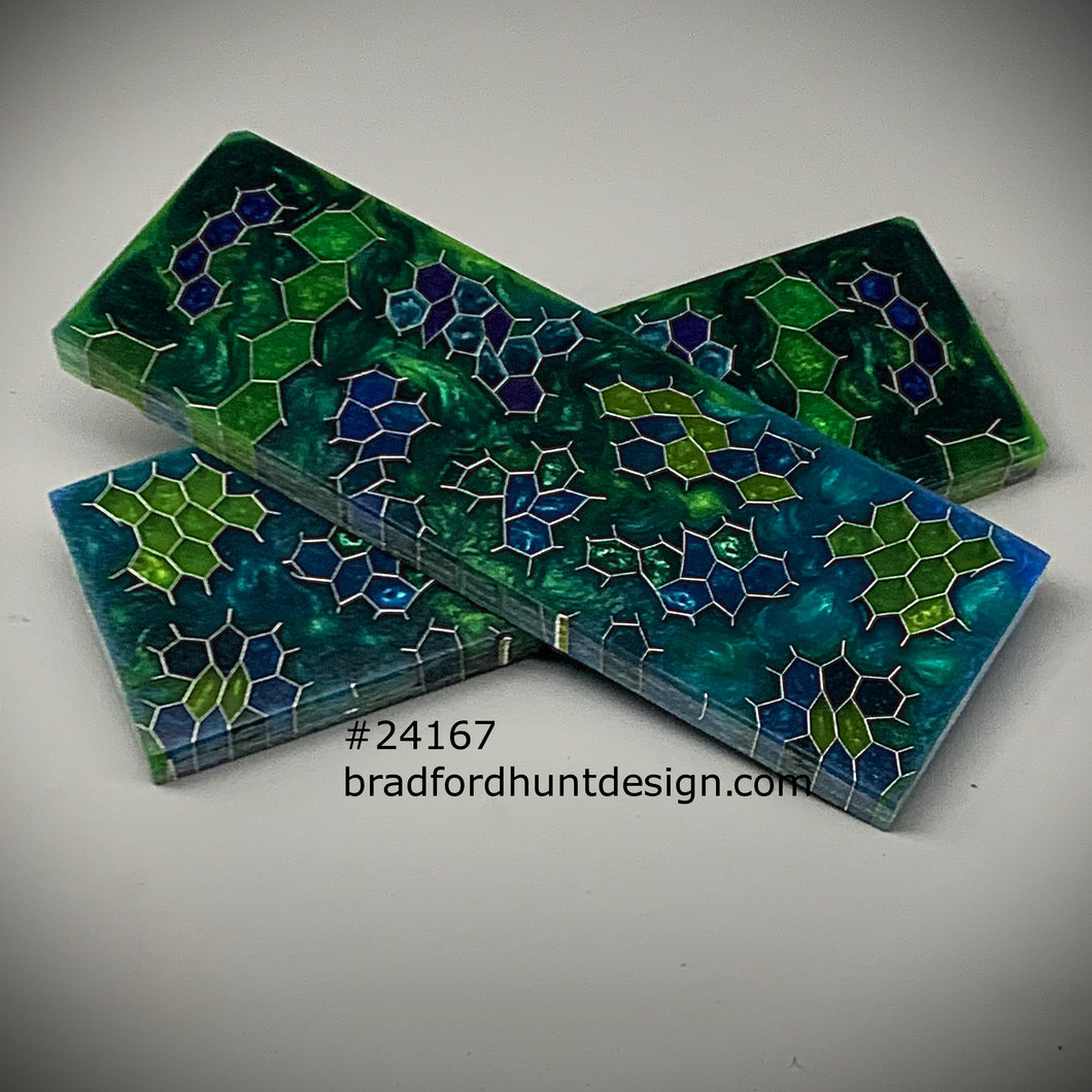 Aluminum Honeycomb and Urethane Resin Custom Knife Scales #24167